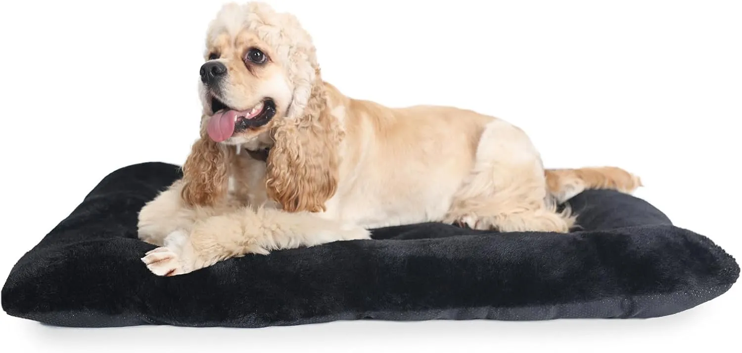 36x23 Dog Crate Bed Black for Medium Large Dogs Washable,Dog Bed for Crate 36 Inch Fits Dogs Breeds Up to 55 Lbs,Ultra Soft Pet Mattress Pad for Cozy Sleeping Mat with Anti-Slip Bottom