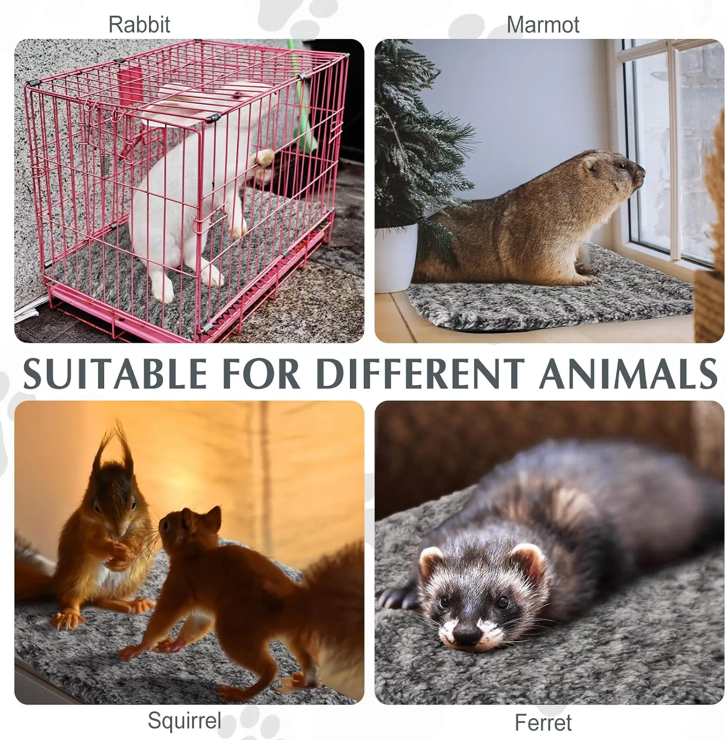 4 Pack Self Warming Cat Bed Indoor Self Heating Dog Cat Pad Washable 16 x 20 Inch Thermal Pet Kennel Pad Crate Bed Mat Reflect Body Heat for Outdoor(16 x 20 Inch,Gray)
