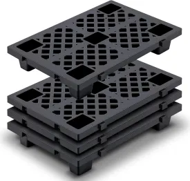 4 Pcs Lightweight Plastic Pallets Nestable Moisture Proof Floor Pallet with Breathable Grids for Sale Shop Restaurant Supermarket Garage Warehouse Basement Storage (23.6 x 15.8 x 3.9 Inch)