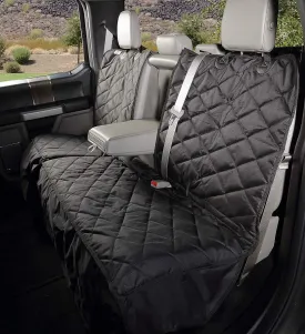 4Knines Bench Seat Covers for Trucks with Dog Hammock & Split-Tech - Rear Seat Protector for Dogs Fits Full Size Crew Cab with Split Bench Seats - Waterproof Dog Seat Cover (Passenger Side, Black)