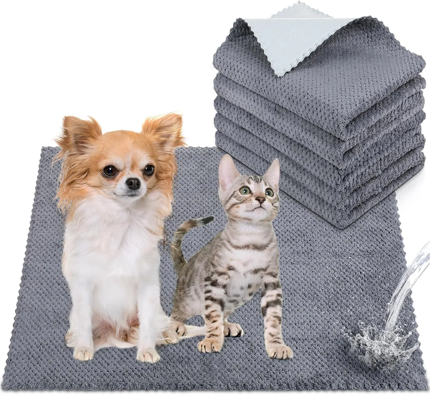 5 Pcs Washable Pee Reusable Dog Training Pads Waterproof Pee Pads for Dog Cat Pet Bed Sofa Crate Whelping Box Potty Training(22 x 35 Inches)