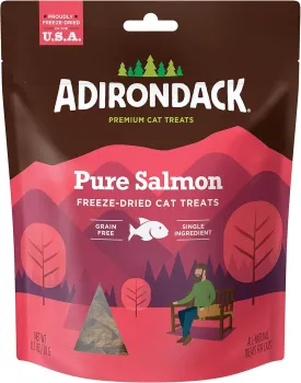 Adirondack Grain Free Cat Treats Made in USA Only (Single Ingredient Freeze Dried Cat Treats), Pure Salmon, 0.7 oz. Resealable Bag