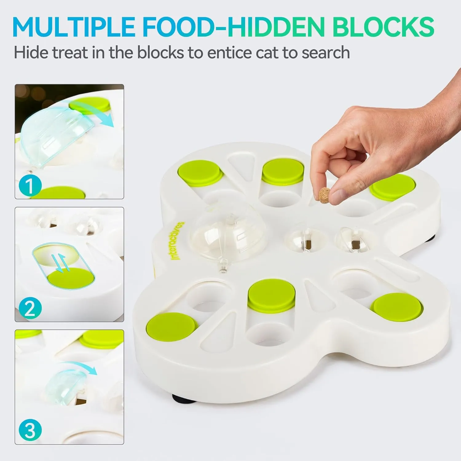 ALL FOR PAWS Interactive Cat Treat Puzzle Slow Feeder Kitten Enrichment Toys Cat Food Puzzle Maze Stimulation Toys Butterfly Shape Cat Toys for Indoor Cats