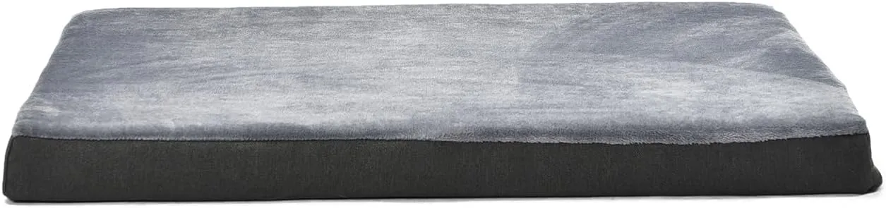 Amazon Basics Orthopedic Dog Bed for dogs up to 120lbs, Cooling Gel Memory Foam, Non-Slip bottom with Machine Washable Removable Cover, 50" X 34" X 5", Grey