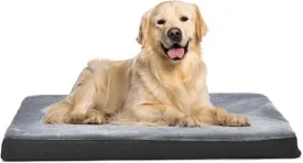 Amazon Basics Orthopedic Dog Bed for dogs up to 120lbs, Cooling Gel Memory Foam, Non-Slip bottom with Machine Washable Removable Cover, 50" X 34" X 5", Grey