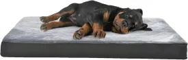 Amazon Basics Orthopedic Dog Bed for Dogs up to 50lbs, Cooling Gel Memory Foam, Non-Slip Bottom with Machine Washable Removable Cover, 35" X 22" X 3.0", Grey