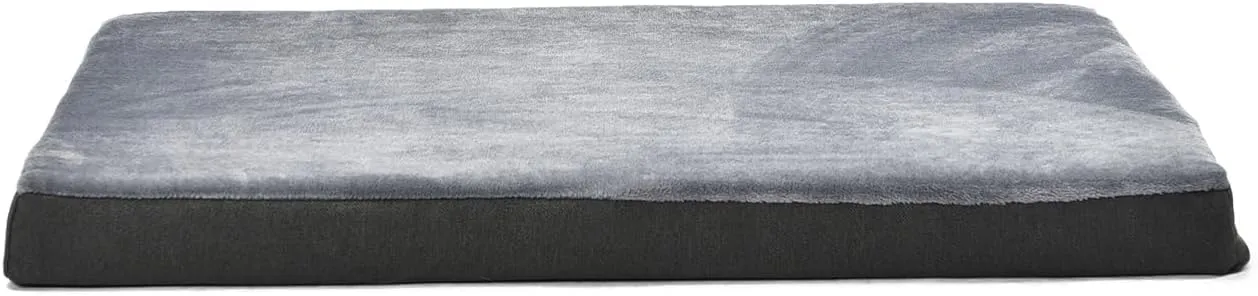 Amazon Basics Orthopedic Dog Bed for Dogs up to 50lbs, Cooling Gel Memory Foam, Non-Slip Bottom with Machine Washable Removable Cover, 35" X 22" X 3.0", Grey