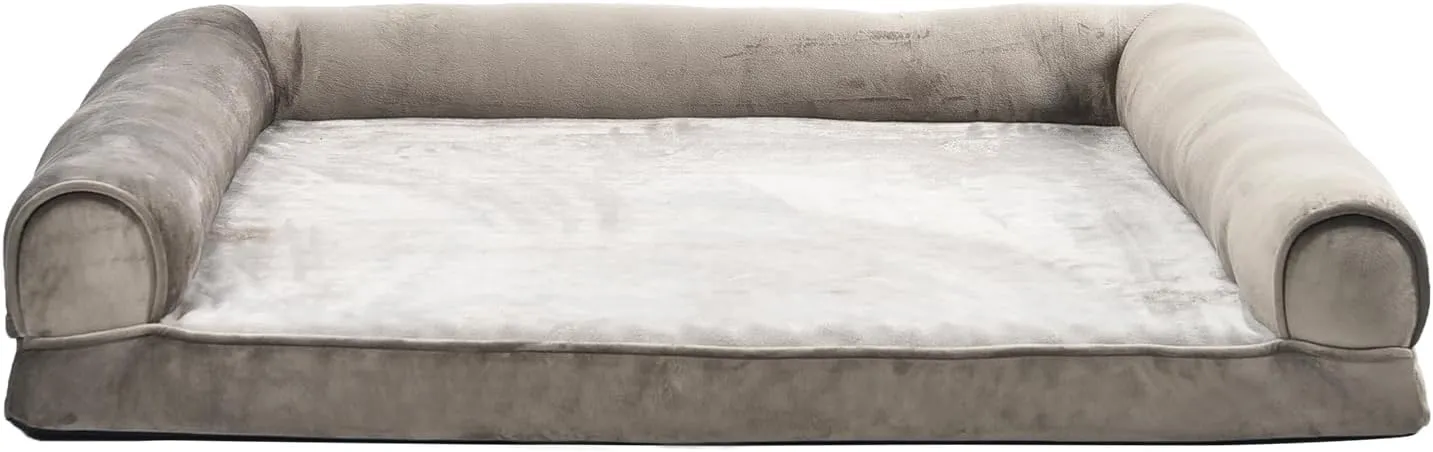 Amazon Basics Orthopedic Dog Bed for Dogs up to 55lbs, Cooling Gel Memory Foam, Non-Slip Bottom with Machine Washable Removable Cover, 36" X 27" X 6.5", Brown