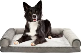 Amazon Basics Orthopedic Dog Bed for Dogs up to 55lbs, Cooling Gel Memory Foam, Non-Slip Bottom with Machine Washable Removable Cover, 36" X 27" X 6.5", Brown
