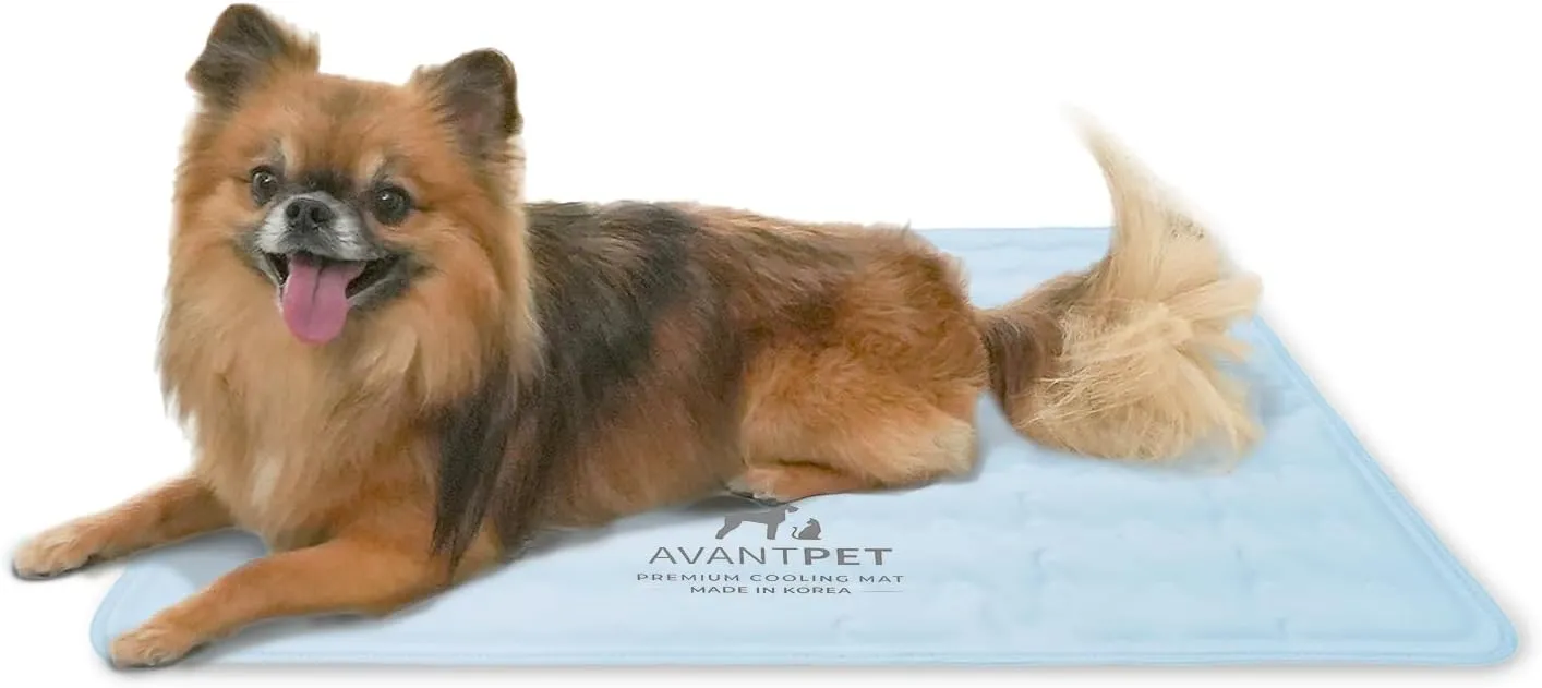 AVANTPET Cool Gel Reversible Comfortable Pet Cooling mat for Cats and Dogs, Pressure Activated, Non-Toxic Gel, Easy to Clean, Water Proof (Small, Blue)