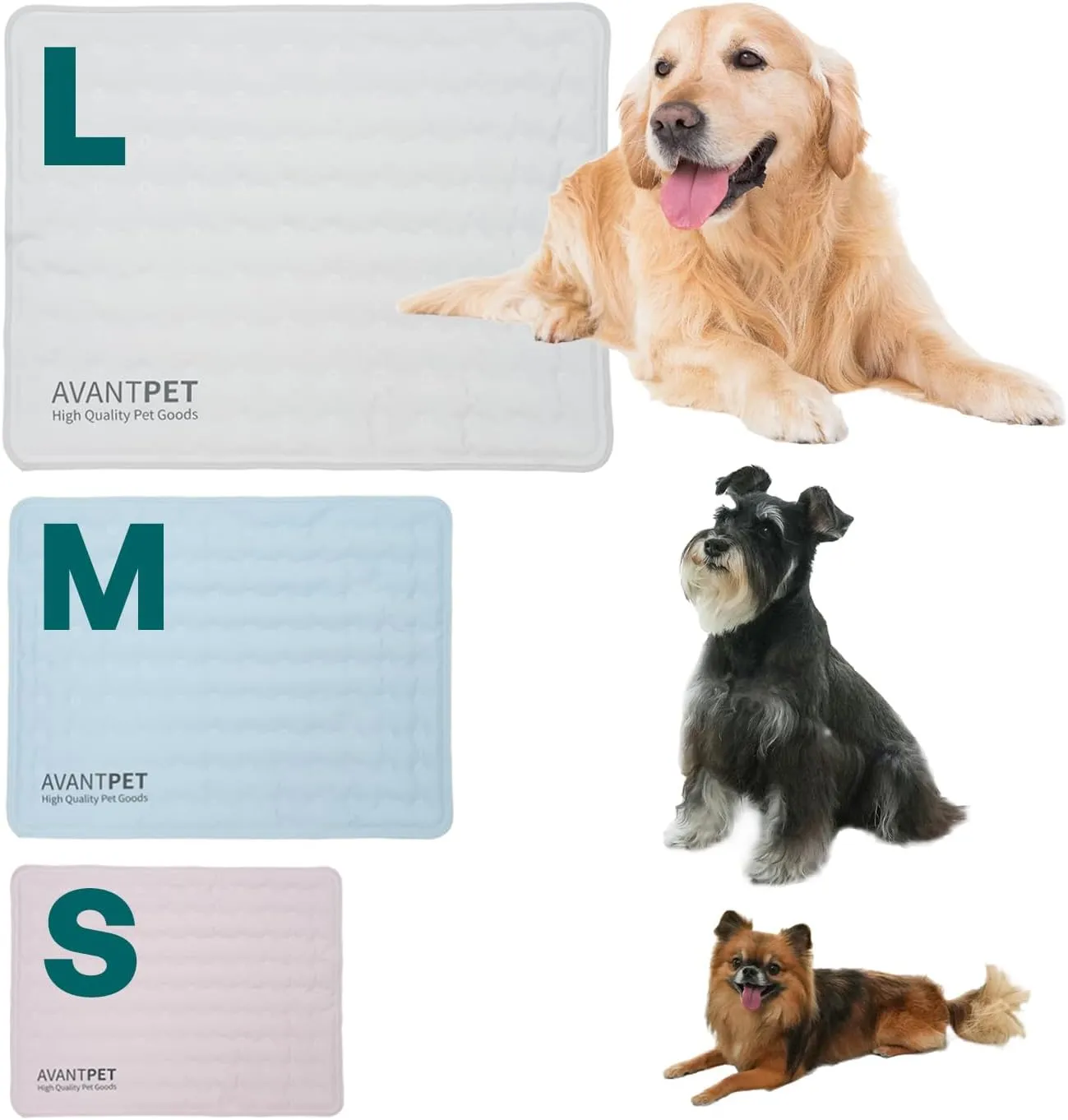 AVANTPET Cool Gel Reversible Comfortable Pet Cooling mat for Cats and Dogs, Pressure Activated, Non-Toxic Gel, Easy to Clean, Water Proof (Small, Blue)