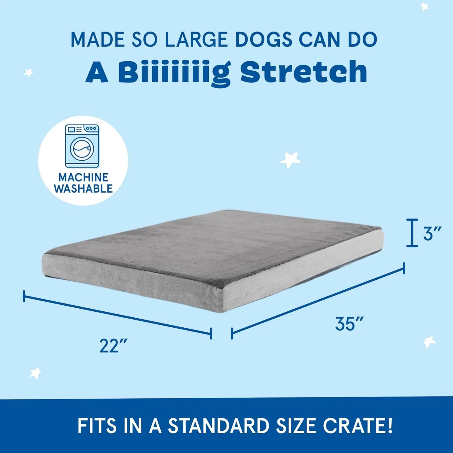 Barkbox Orthopedic Dog Bed with Memory Foam, Premium Comfort for Dogs and Puppies, Large Sized Dog Bed for Joint Relief and Restful Sleep, Durable and Easy to Clean - Grey, Large