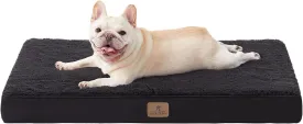 Bedfolks Orthopedic Dog Bed for Large Dogs - Egg Foam Dog Crate Bed with Removable Waterproof Cover, Pet Bed Mat Suitable for Dogs and Pets Up to 65 lbs (36 x 27 x 3 inches, Black)