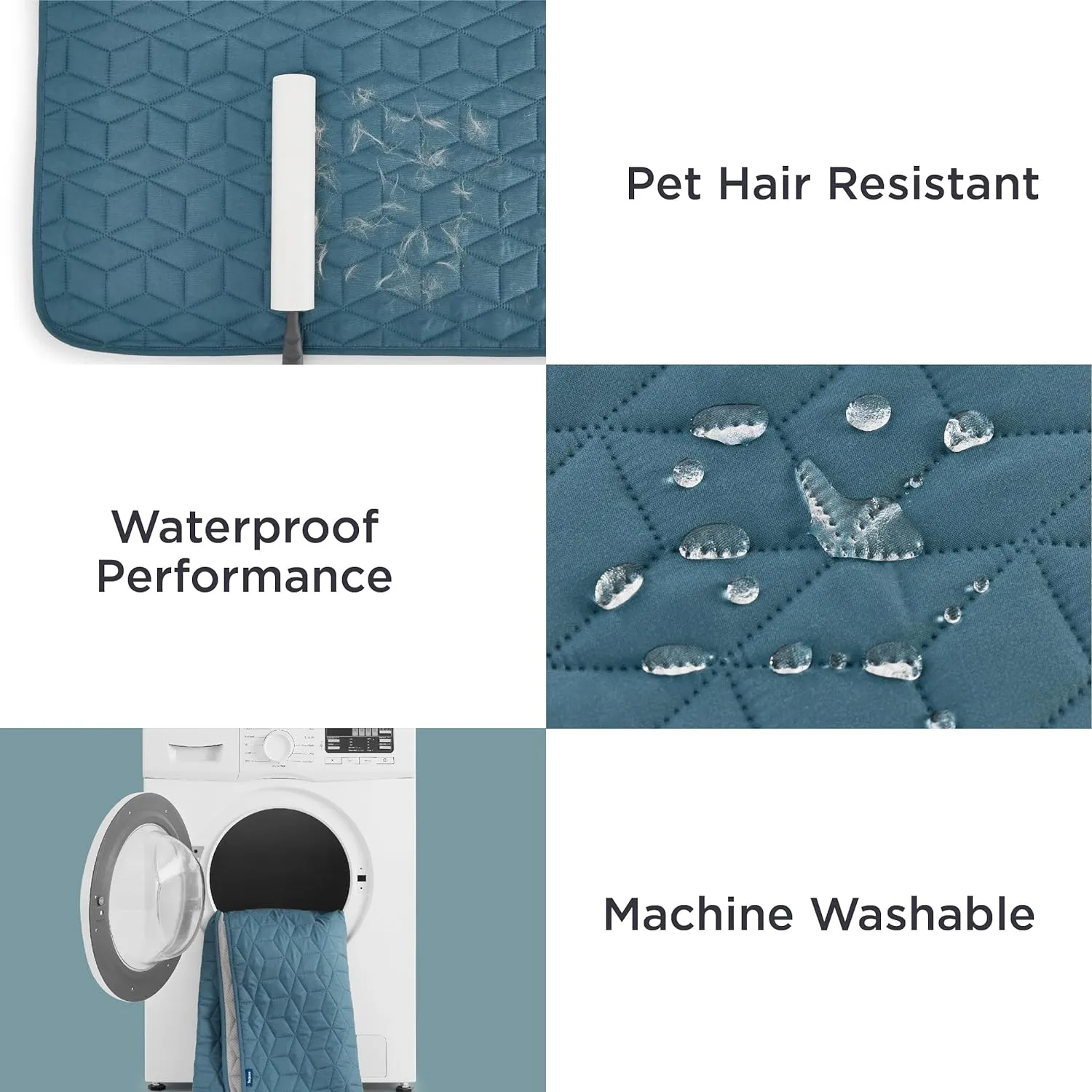 Bedsure 100% Waterproof Couch Cover for Dogs Washable - Non Slip Waterproof Blanket Large for Bed Sofa, Lightweight Furniture Protector Durable for Pet Cat Puppy with Non-Slip Bottom, Blue, 52x82IN