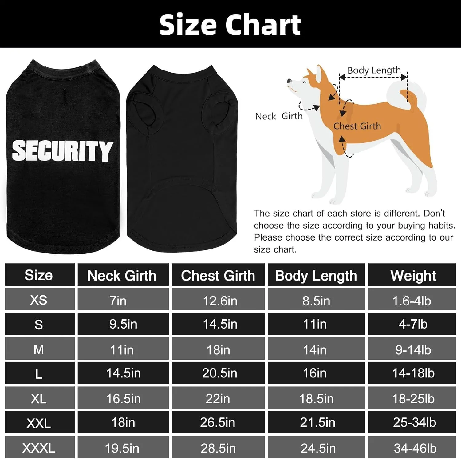BINGPET Security Dog Shirts,Soft Cotton Puppy Tshirt,Breathable Lightweight Dog Costumes Tank Top Vest,Machine Washable Stretchy Clothes for Small Medium Large Dogs Boy Girl