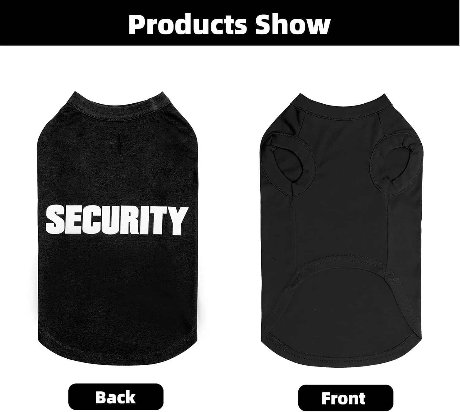 BINGPET Security Dog Shirts,Soft Cotton Puppy Tshirt,Breathable Lightweight Dog Costumes Tank Top Vest,Machine Washable Stretchy Clothes for Small Medium Large Dogs Boy Girl