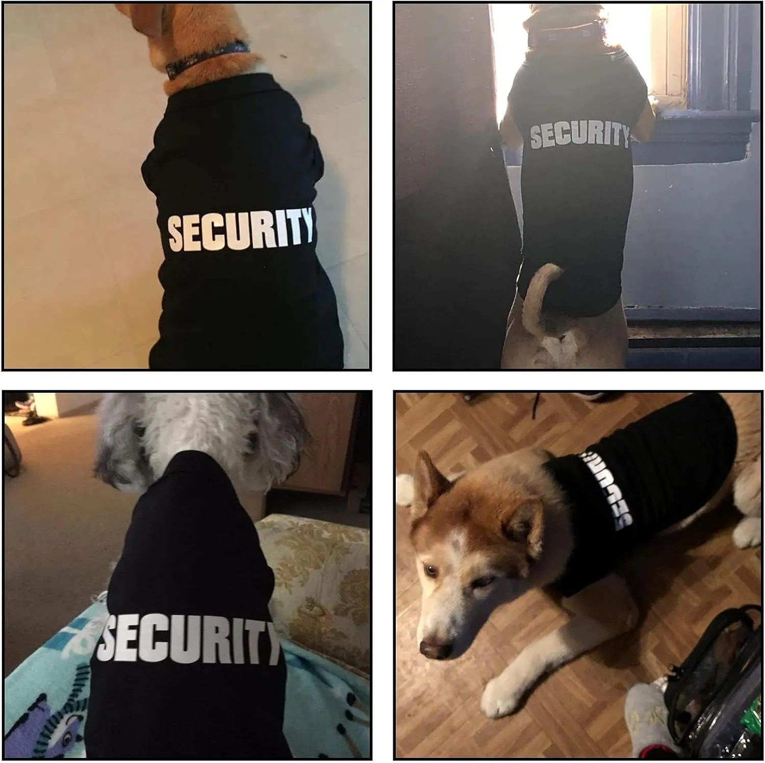 BINGPET Security Dog Shirts,Soft Cotton Puppy Tshirt,Breathable Lightweight Dog Costumes Tank Top Vest,Machine Washable Stretchy Clothes for Small Medium Large Dogs Boy Girl