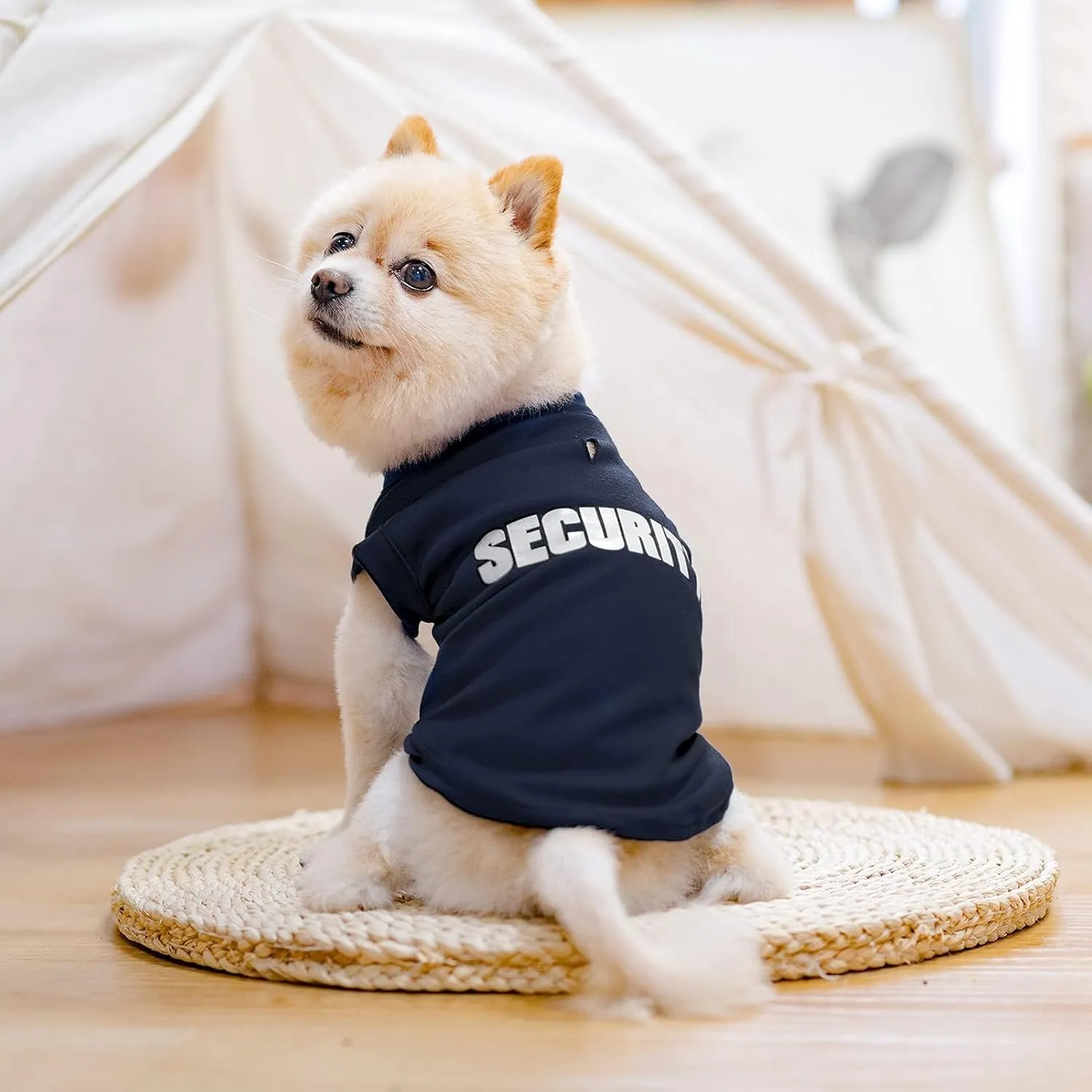 BINGPET Security Dog Shirts,Soft Cotton Puppy Tshirt,Breathable Lightweight Dog Costumes Tank Top Vest,Machine Washable Stretchy Clothes for Small Medium Large Dogs Boy Girl