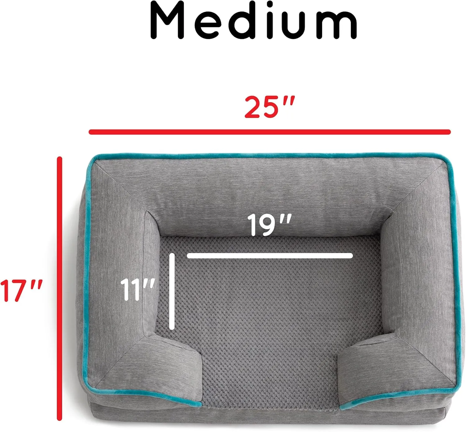 Brindle Orthopedic Dog Bed for Medium Dogs - Waterproof Dog Sofa Bed Medium, Supportive Memory Foam Pet Couch Bed with Removable Washable Cover, Water Resistant Cover, Nonskid Bottom, Dove Gray