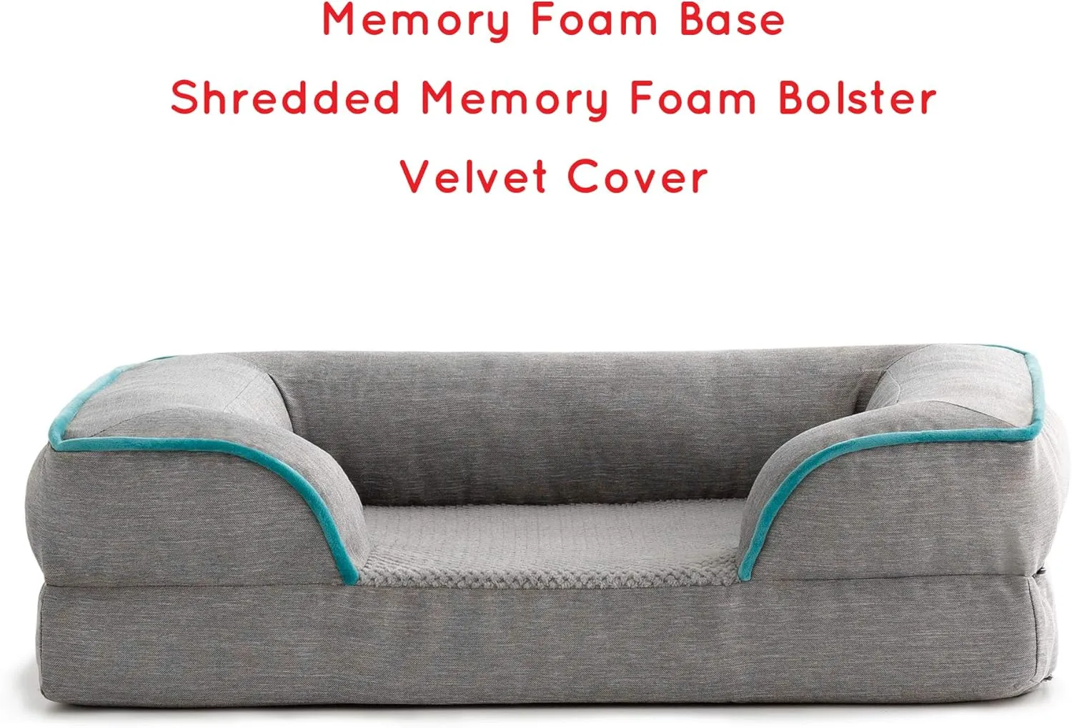 Brindle Orthopedic Dog Bed for Medium Dogs - Waterproof Dog Sofa Bed Medium, Supportive Memory Foam Pet Couch Bed with Removable Washable Cover, Water Resistant Cover, Nonskid Bottom, Dove Gray