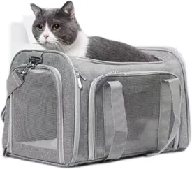 Cat Dog Carrier for Small Medium Cats Puppies up to 15 Lbs,Pet Travel Carrier Bag,Soft Portable Bag for Cats, Small Dogs, Kittens or Puppies, Collapsible, Durable, Airline Approved, Travel Friendly