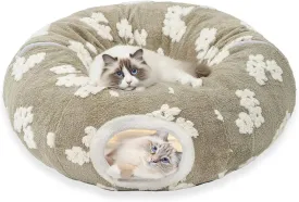 Cat Tunnel Bed with Soft Cushion, Cat Toys for Indoor Cats Enhance Bonding Between Pets and Owners, Encourage Exploration, and Satisfy Natural Instincts for Kittens, Dogs, and Rabbits