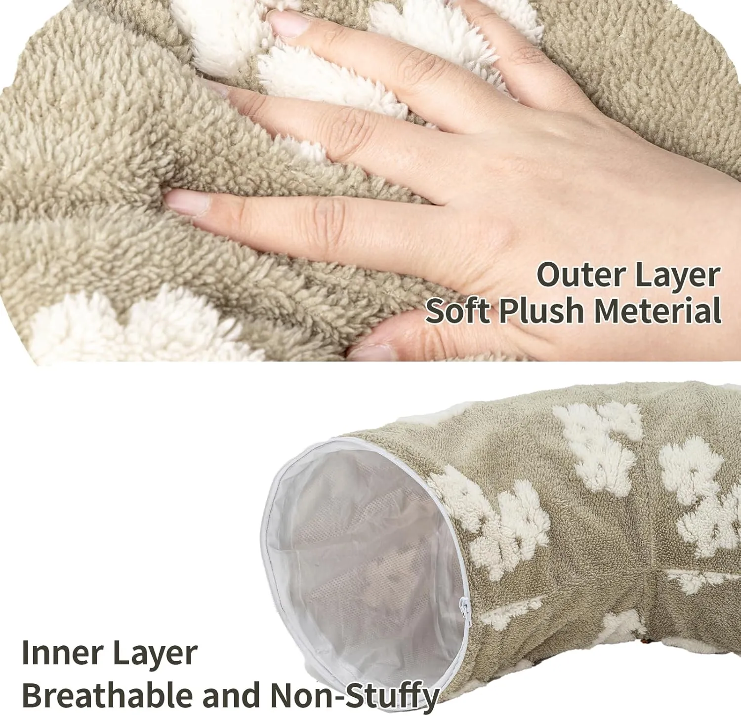 Cat Tunnel Bed with Soft Cushion, Cat Toys for Indoor Cats Enhance Bonding Between Pets and Owners, Encourage Exploration, and Satisfy Natural Instincts for Kittens, Dogs, and Rabbits
