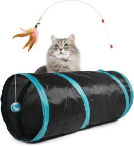 Cat Tunnel Toy Rabbit Tunnel Rabbit Toys Kitten Cat Tunnels for Indoor and Outdoor Cats Foldable Tunnel Toy for Kitten, Rabbits,Hamster,Small Dogs