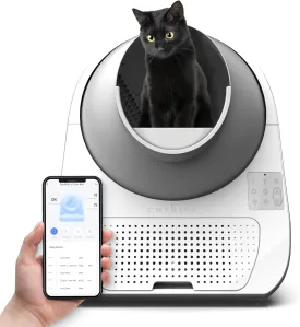 CATLINK Self-Cleaning Cat Litter Box - Extra Large for Cats Weighing 3.5 to 22 lbs, Hands-Free with App Control, Dual Odor Removal, 57L Capacity, Includes 3 Rolls of Trash Bags, for Multiple Cats