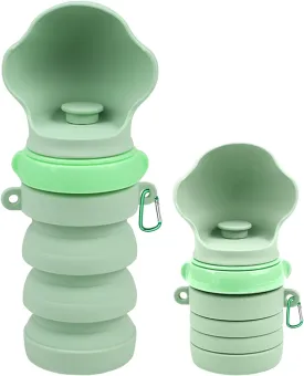 Collapsible Silicone Dog Water Bottne,17oZ Leak-Proof Pet Travel Squeeze Bottles for Travel,Hiking Camping Trip Accessories(Green)