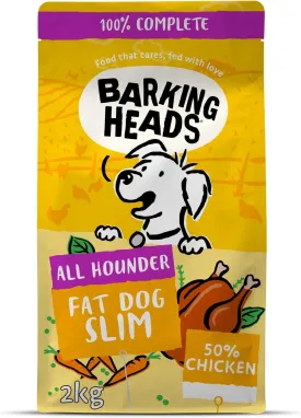 Complete Dry Dog Food 2kg - Adult All Hounder Fat Dog Slim Chicken - Natural Low Fat Weight Management for Overweight Dogs - Vet Approved