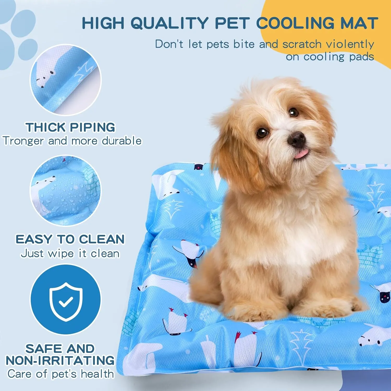 Cooling Mat for Dogs and Cats 23.6 X 35.4 Inch Pet Cooling Bed for Dogs Cats, Water Injection Cooling Pad for Summer, Easy Washable Cooling Mat, Pet Cooling Pad Keep Your Pet Cool Indoor & Outdoor