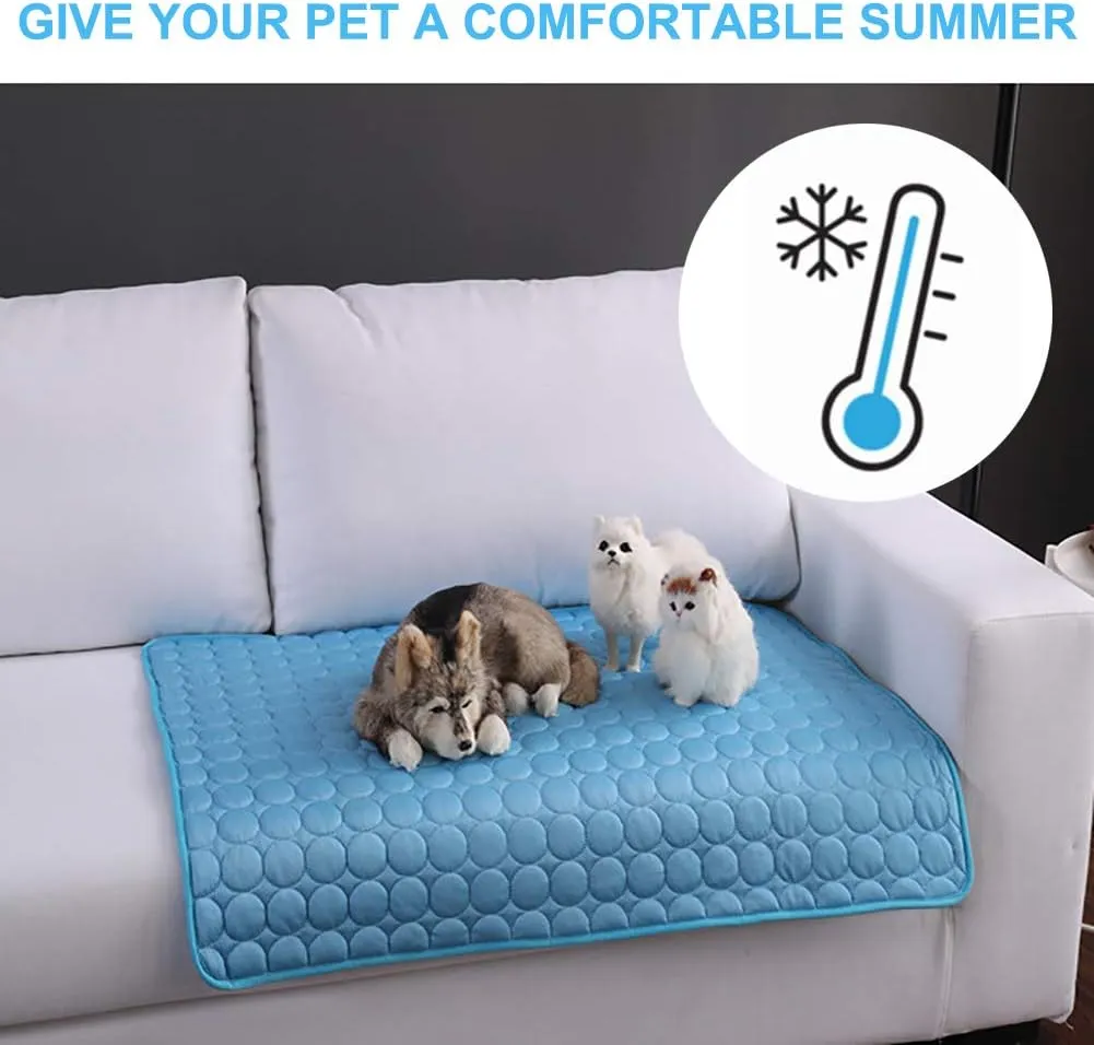 Cooling Mat for Dogs Summer Dog Pad for Small Medium Large Dogs Cats, Pet Ice Silk Blankets Sleeping Mat, Outdoor Dog Self Cooling Crate Sleep Mats Washable Portable