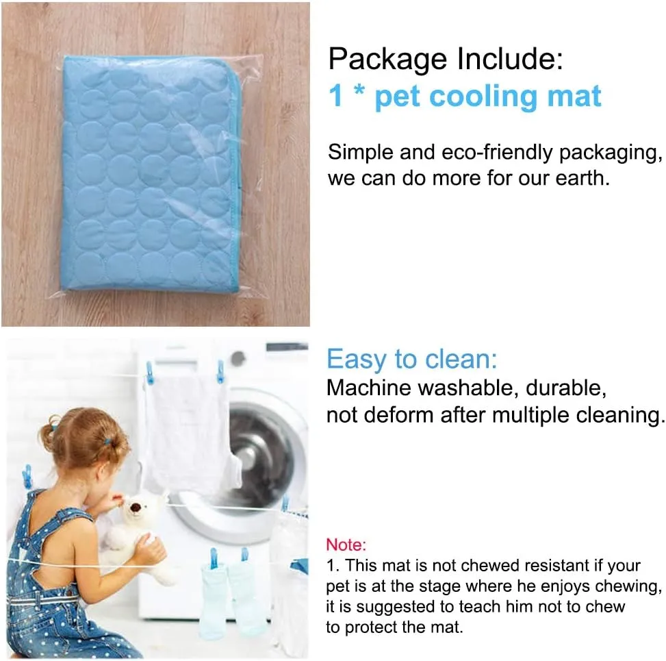 Cooling Mat for Dogs Summer Dog Pad for Small Medium Large Dogs Cats, Pet Ice Silk Blankets Sleeping Mat, Outdoor Dog Self Cooling Crate Sleep Mats Washable Portable