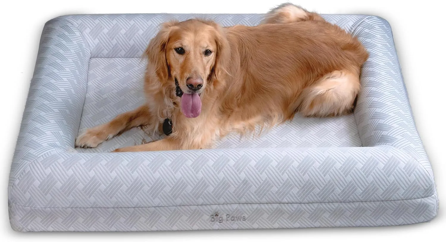 Cooling Orthopedic Dog Bed for Large Dogs  Ice Silk Surface for Comfort, Durable Memory Foam, Washable Waterproof Cover, Non-Slip Base  Large, Light Gray