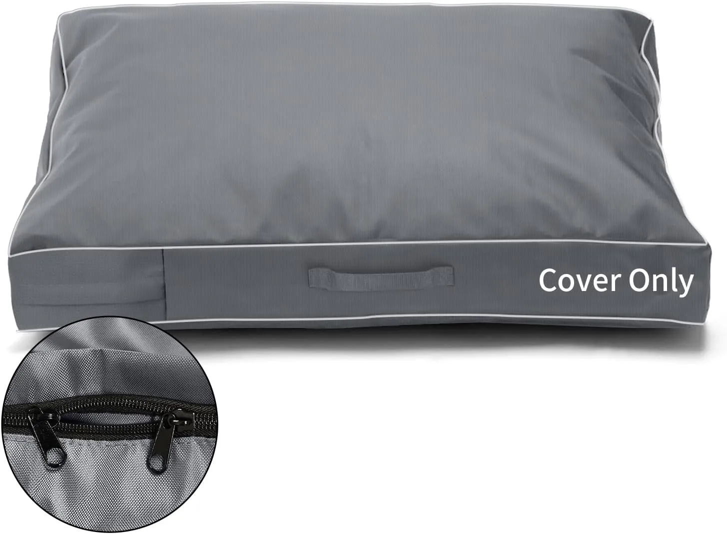 COSHNIBI Dog Bed Covers Replacement Washable,Waterproof Dog Bed Cover with Zip and Carry Handle for Dog/Cat 44''Lx32''Wx4''H-Grey