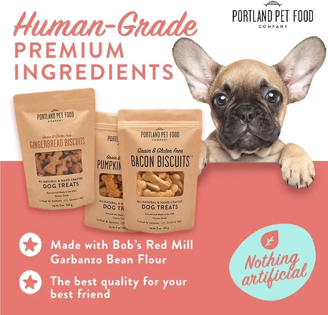 CRAFTED BY HUMANS LOVED BY DOGS Portland Pet Food Company Pumpkin Healthy Dog Treats - Grain-Free, Human-Grade, All Natural Dog Training Treats & Biscuits Made in The USA Only 1-Pack (5 oz)