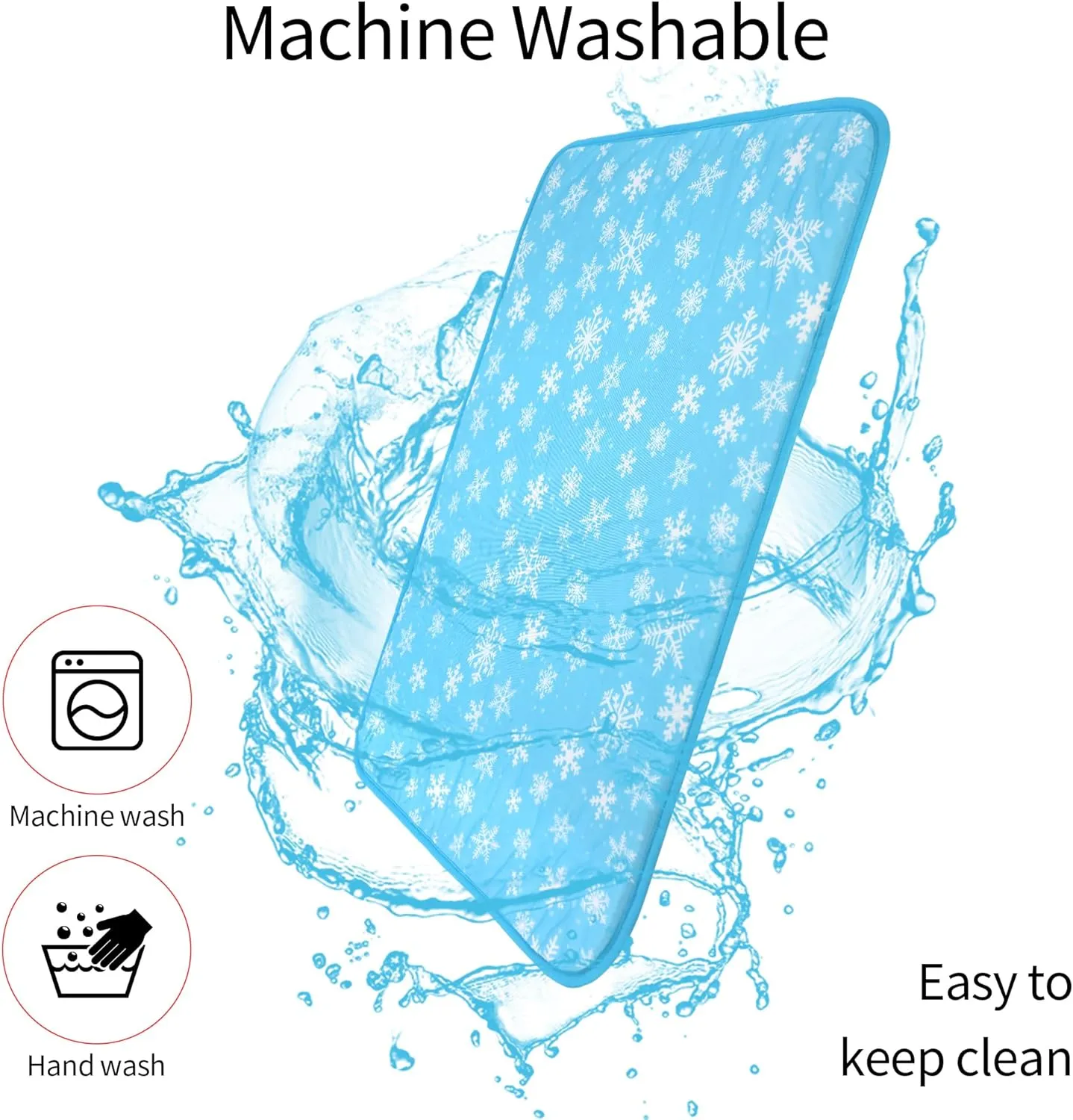 DELIFUR Cat Cooling Mat- Pet Cooling Mat Outdoor for Dogs Self Cooling Pad for Kitten Cat Puppy Machine Washable (Small, Blue Snowflake)
