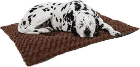 Dog Bed  42x26 Large Pet Pillow and Crate Pad with Faux Fur Sleep Surface and Non-Slip Bottom  Machine Washable Dog Bed by PETMAKER (Brown)