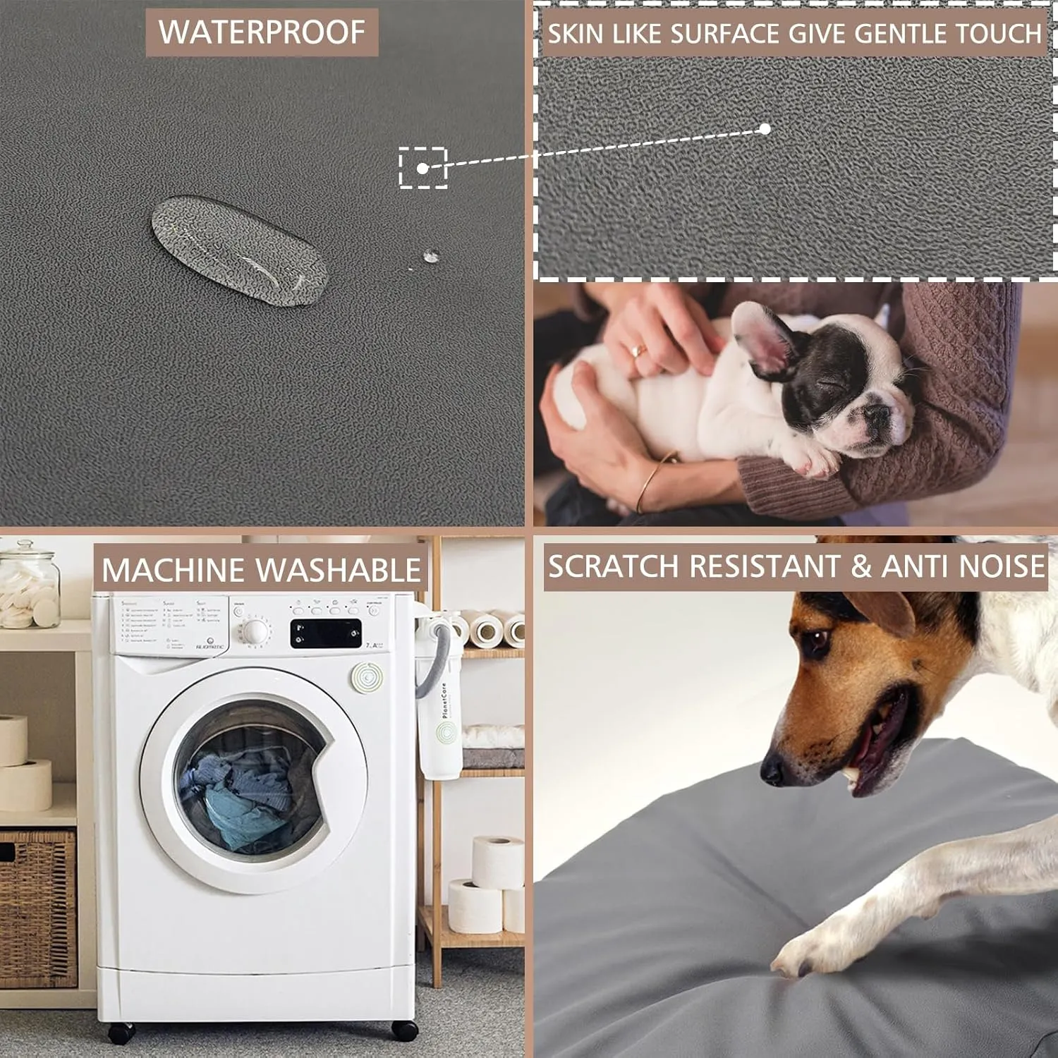 Dog Bed Cover Waterproof Replacement Machine Washable Covers for Dog Bed Heavy Duty Scratch Resistant Mattress Protector Pet Bed 41x27 Inch Cover Only