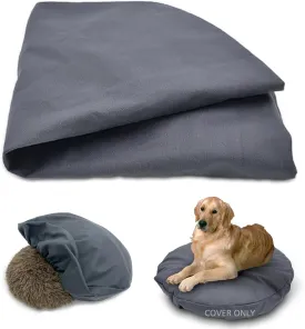 Dog Bed Cover Waterproof Replacement Machine Washable Covers for Dog Bed Heavy Duty Scratch Resistant Mattress Protector Pet Bed Round 36x36 Inch Grey Cover Only
