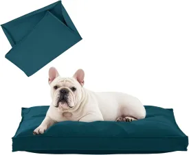 Dog Bed Covers Replacement Washable, Waterproof Dog Bed Cover with Zipper, 30Lx20Wx3H inch Durable Oxford Pet Bed Cover for Outdoor/Indoor Use, Cover Only, Cyan