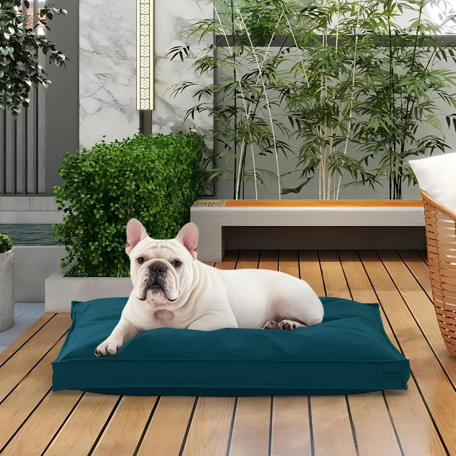 Dog Bed Covers Replacement Washable, Waterproof Dog Bed Cover with Zipper, 30Lx20Wx3H inch Durable Oxford Pet Bed Cover for Outdoor/Indoor Use, Cover Only, Cyan