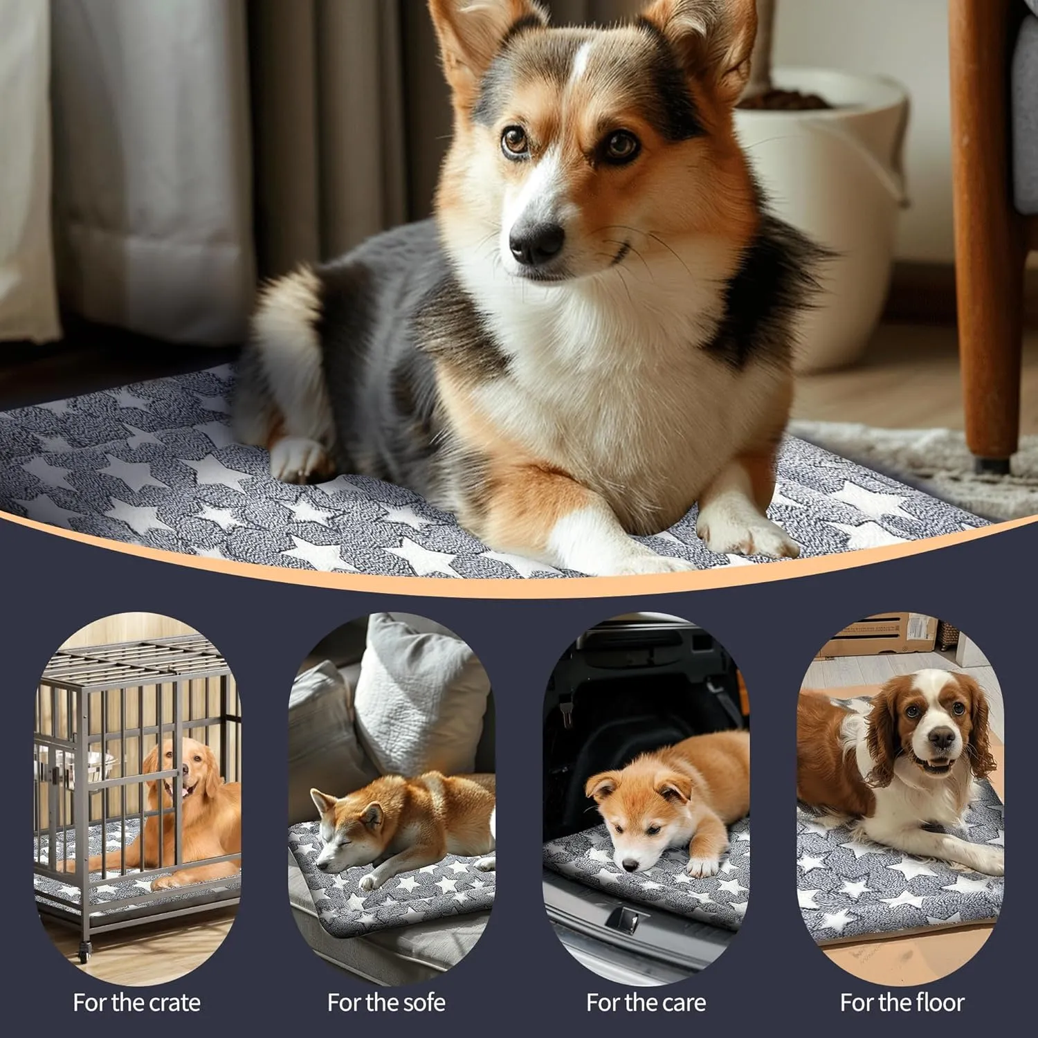 Dog Bed Mat  Soft & Comfortable Dog Kennel Pad for Crate  Durable Crate Bed & Mat for Dogs & Cats  Ideal for Crate, Kennel, and Home Use