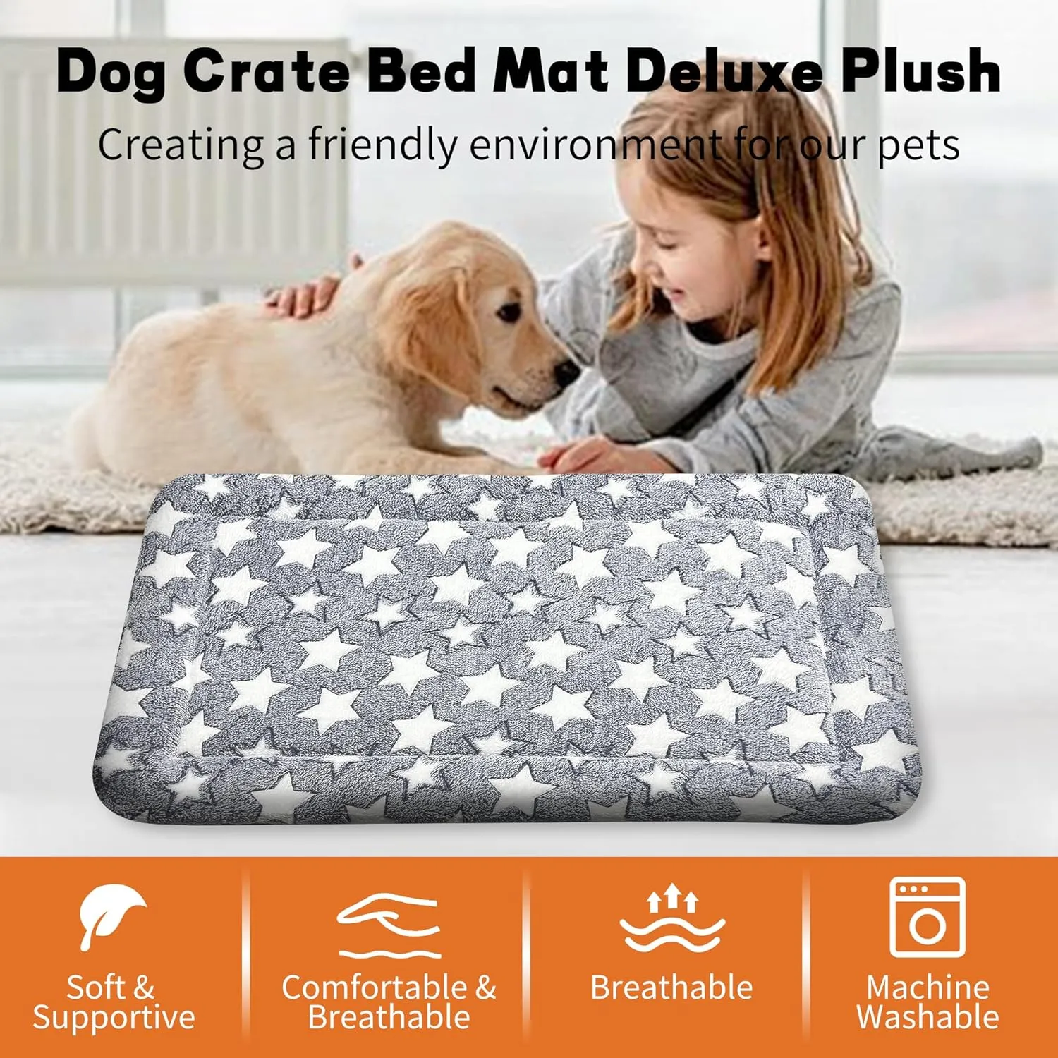 Dog Bed Mat  Soft & Comfortable Dog Kennel Pad for Crate  Durable Crate Bed & Mat for Dogs & Cats  Ideal for Crate, Kennel, and Home Use