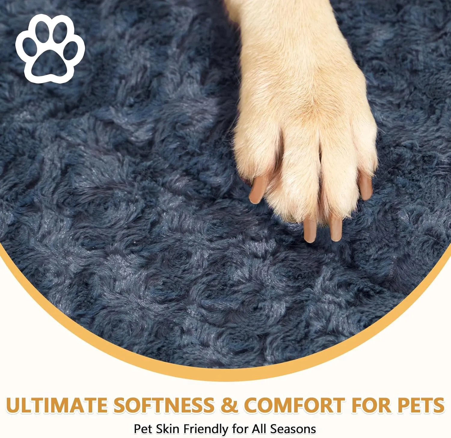 Dog Bed Mat Washable Reversible Dog Crate Pad Soft Fluffy Pet Kennel Beds with Anti-Slip Bottom Dog Cat Sleeping Mattress for Small Medium Dogs, 29x18x1.5 Inch, Gray