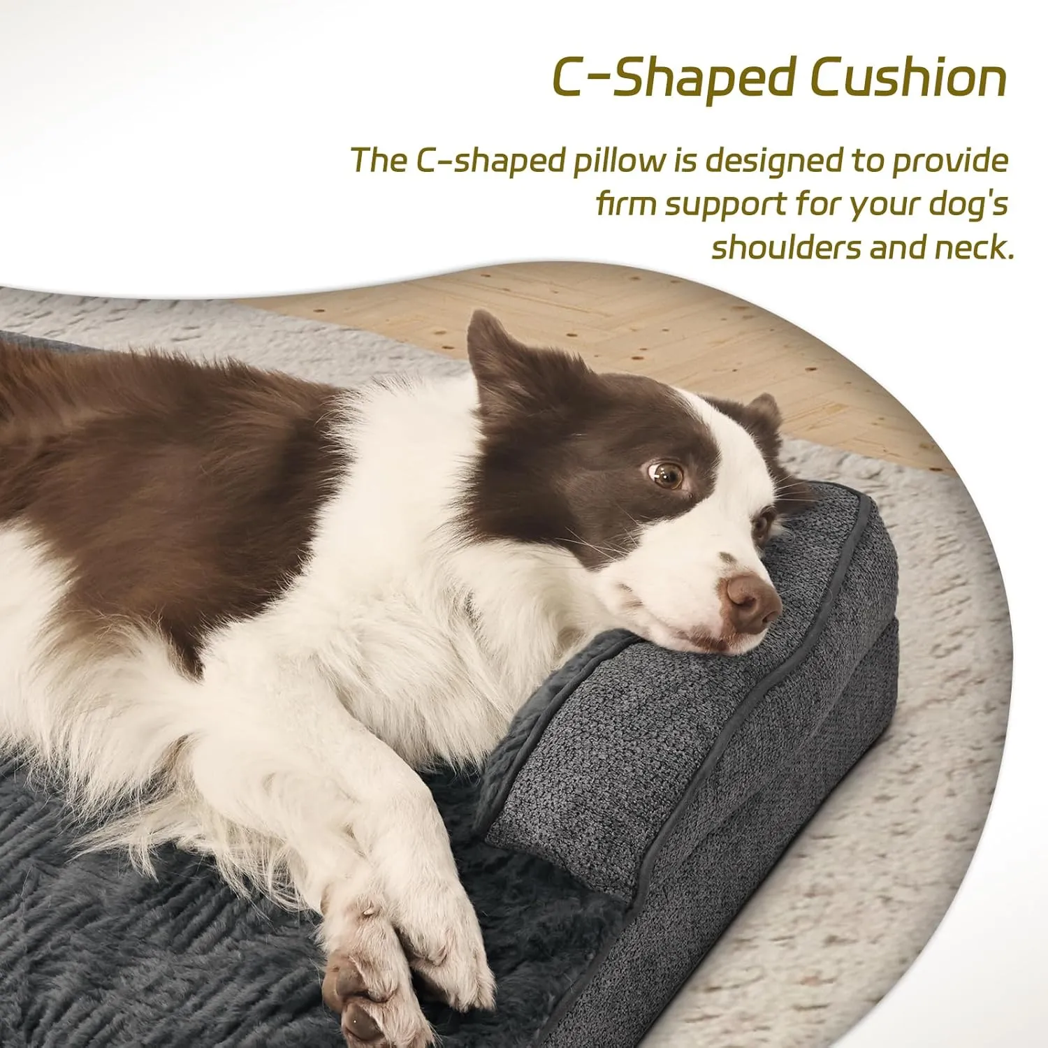 Dog Beds for Large,Medium Dogs,Orthopedic Dog Sofa Bed with Removable Washable Cover,Waterproof Egg Foam Pet Couch Bed& Furniture,36x23 Inch, Gray