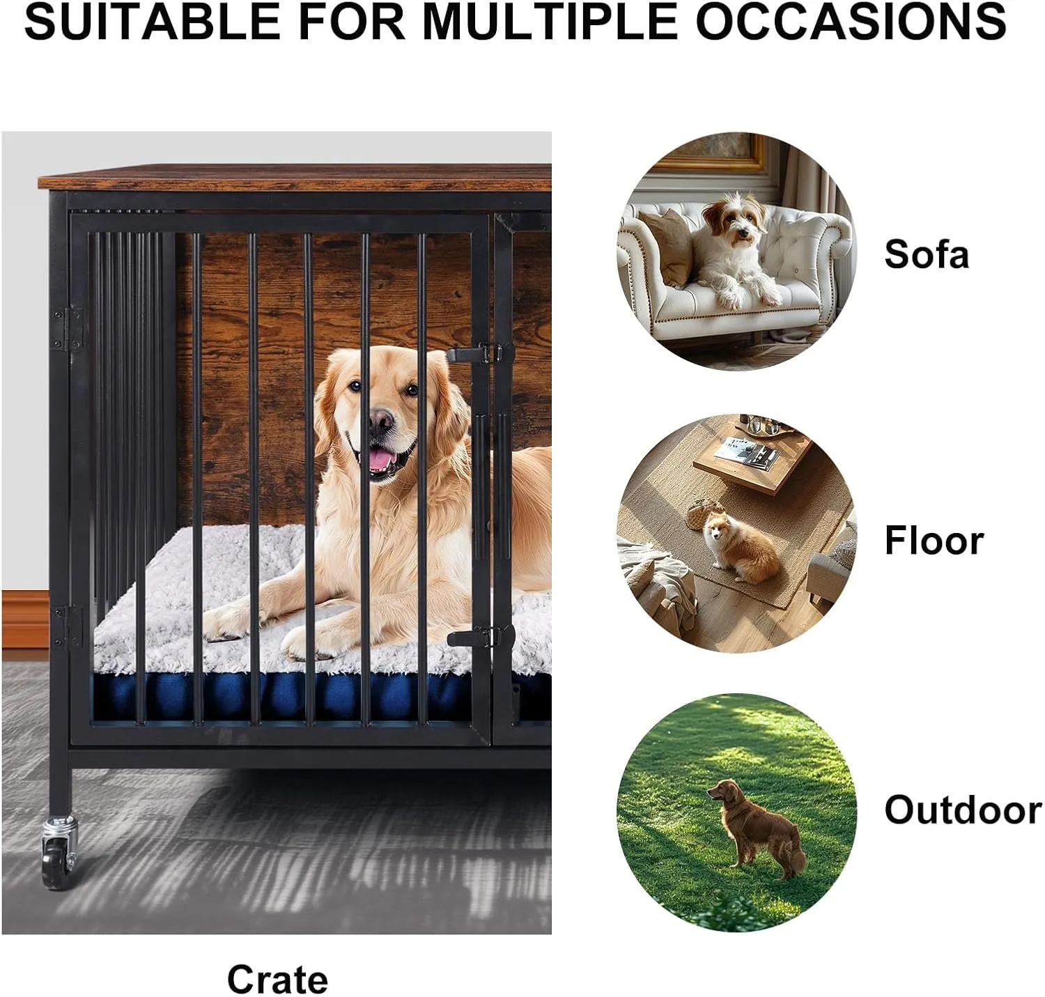 Dog Beds Large Sized, 36 Inch Comfort Dog Crate Bed pad Washable, Anti-Slip & Ultra Soft Pet Sleeping Mat for Large Dogs,Up to 70 lbs, 36" x 23",Light Blue