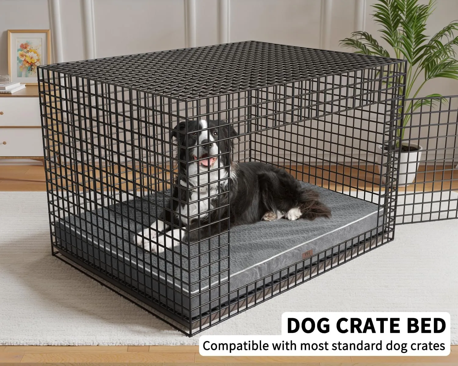 Dog Beds Large Sized Dogs,XL Orthopedic Washable & Waterproof Dog Crate Bed, W/Removable Cover Big Plush Pet Beds Mat, Egg Crate Foam Bed