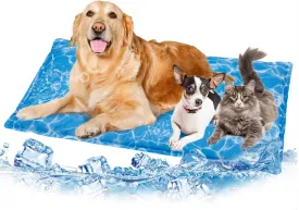 Dog Cooling Mat Pet Cooling Chill Pad Cool Blanket Water Injection Durable Cooling Dog Bed Mats for Extra Large Dogs Cats for Kennels Crates Beds Thick Foam Base